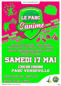 Lire la suite à propos de l’article Le Parc s’anime … 4ème édition le 17 mai 2025Le Parc s’anime
