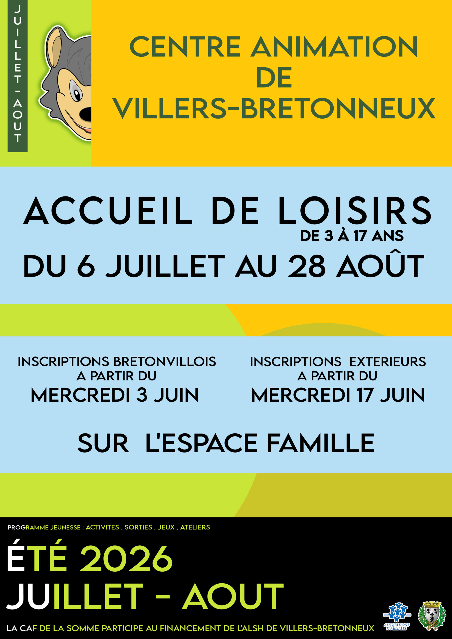 Lire la suite à propos de l’article ACCUEIL DE LOISIRS – ÉTÉ 2026 à Villers-Bretonneux