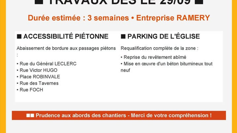 🚧 INFO TRAVAUX – Amélioration de notre cadre de vie 🚧